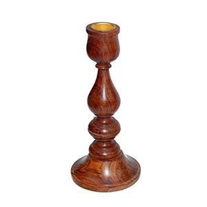 Bougeoir en bois de collection Smarts pour la maison, le mariage et la fête, 8 "(marron) - Product Image 4