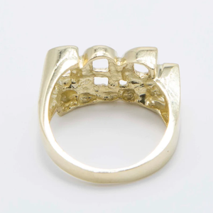 Nugget <b>DAD</b> Ring Real 10K Gold Plated Solid Unisex Fine Quality Fashion <b>Jewelry</b> for Engagement Without Diamond Accessories - Product Image 4