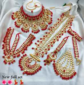 TRADITIONAL & FANCY ANTIQUE DESIGNER <b>BRIDAL</b> JEWELLERY GOLD PLATED and CZ ZIRCON <b>BRIDAL</b> WEDDING <b>NECKLACE</b> <b>SET</b> and FORWOMEN & GIRL - Product Image 3