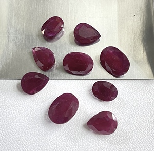 100% Natural African <b>Ruby</b> Heated 6x7-6x8mm Oval Pear Cut Deep Red Color 170 Carat Loose Gemstone for Making Jewellery - Product Image 5