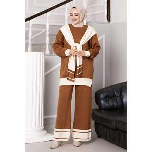 <b>Scarf</b> Double Knitwear 2 Piece Set Tan - Product Image 5