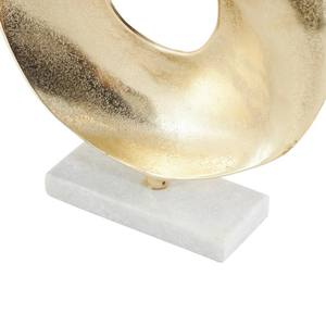 Sculpture décorative géométrique en métal aluminium doré avec base en marbre pour la décoration intérieure ou le bureau. - Product Image 5