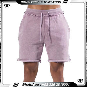 Short personnalisé pour homme délavé à la pierre acide Short vintage d'été pour homme avec cordon de serrage et poches - Product Image 6