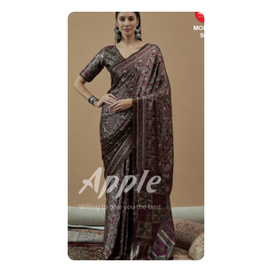 Saree de satén japonés brillante con cortina cómoda en material suave para funciones de oficina o uso regular - Product Image 5