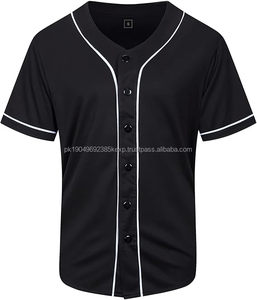 <b>Mens</b> Button Down Plain Baseball Jersey, Blank Softball Team Uniform, Hip Hop Hipster Short Sleeve Active <b>Shirts</b> - Product Image 4