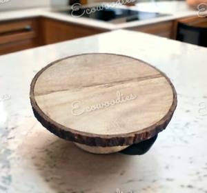 Soporte de madera para pasteles, placa de cúpula para pasteles con soporte de tapa, soporte Circular para pasteles para fiestas, panadería, Hotel, hogar, escritorio, decoración de mesa redonda - Product Image 6