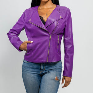 Chaqueta de Cuero para Mujer, Hecha a Medida, de Manga Larga, para Invierno, Totalmente Personalizada, Color Sólido, Ropa Exterior - Product Image 4