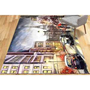 Tapis imprimé avec vue sur la ville d'Eiffel - Décoration d'intérieur avec vue sur Paris, tapis gobelin - Product Image 5