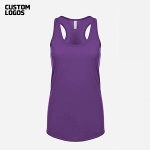 Débardeur en toile écologique respirant à col racerback pour femmes, couleur violette, doux, fin, en coton, ajusté, sans manches - Product Image 3