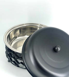 Ensemble de casseroles isolées à double paroi de vente chaude en acier inoxydable 304 Design élégant chauffe-plats et casserole avec finition noire - Product Image 2