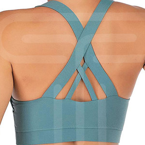 Sujetador deportivo sin costuras de alto soporte superventas para mujer tela personalizable-Spandex/nailon transpirable con posición de logotipo frontal - Product Image 3