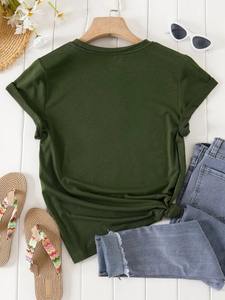 Camiseta estampada Puff para mujer Camiseta estampada Puff con logotipo personalizado para mujer - Product Image 3