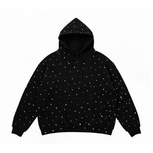 Sweat-shirt à capuche unisexe noir personnalisé imprimé et brodé, anti-boulochage, streetwear, coupe décontractée - Product Image 6