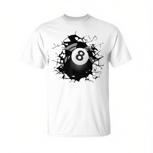 Camiseta de Billar Breaking Barriers con Diseño de Bola 8, Unisex para Adultos, Manga Corta, Cuello Redondo, Impresión Digital, Deportes y Juegos - Product Image 2