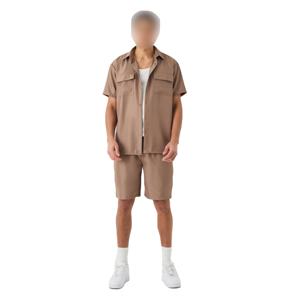 Ensemble pour hommes moderne de style vintage imprimé en polaire ultra-douce pour voyage réglable par tous les temps sans couture - Product Image 1