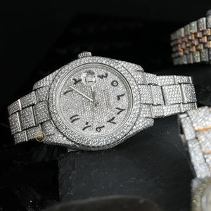 Montre de luxe en diamant de laboratoire de haute qualité, cadran à chiffres romains, diamant baguette, montre en gros, fournisseur en gros, exportateur - Product Image 2