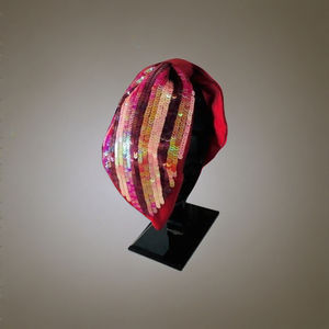 Holiday Festive Events Birthdays Special Occasions Luxury Handmade Beaded Fabric Sequin Embroidered <b>Hairband</b> Party Headband - Product Image 1