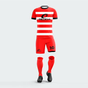 100% Polyester Matériel Fait Football Jersey Et Shorts Ensemble Meilleure Qualité Conception Personnalisée Uniforme De Football Pour Unisexe - Product Image 2