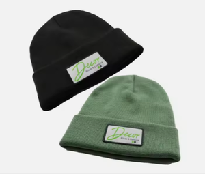 High Quality Unisex Winter Warm Beanie <b>Hat</b> Custom Logo Acrylic Knitted Woven Patch for Men at Beach - Product Image 2