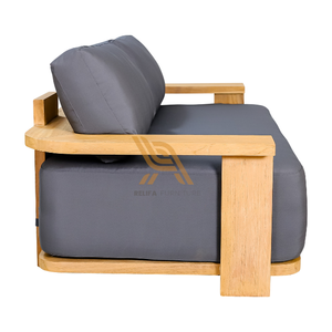 โซฟาไม้สักสองที่นั่งวัสดุกรอบไม้และสไตล์การออกแบบที่เรียบง่ายสำหรับตกแต่งบ้านเฟอร์นิเจอร์และร้านอาหาร - Product Image 5