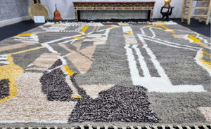 Tapis marocain en laine nouée à la main d'excellente qualité pour le tapis géométrique de salon pour le tapis de salle à manger - Product Image 2