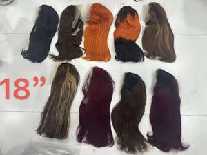 Letsfly Promotion $32 13x4 Lace Frontal <b>Human</b> <b>Hair</b> <b>Wig</b> Colorful 16inch &18inch Brazilian Cheap Straight Short Bob <b>Wig</b> Wholesale - Product Image 3