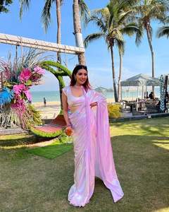 Nuevo Diseño, Tela Importada, Hermoso Sari Unicornio Cromado en Tonos de Arcoíris - Product Image 4