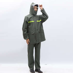 Traje de lluvia reflectante industrial Conjunto de chaqueta y pantalones de seguridad impermeable para trabajo al aire libre y protección contra lluvia intensa - Product Image 2