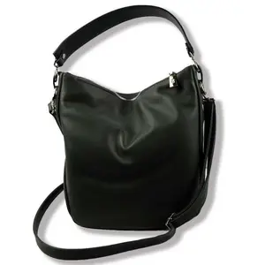 Made In Italy Women's Bag Soft Calfskin Double Internal Compartments With Zip Detachable Handle Handbag Shoulder Strap