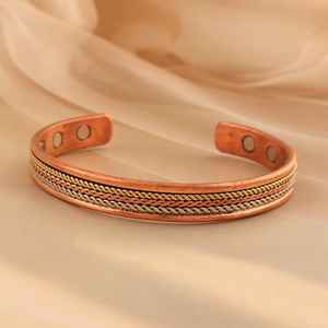Adjustable Brass <b>Magnetic</b> Cuff BraceletUnisex Yoga <b>Jewelry</b> - Product Image 4