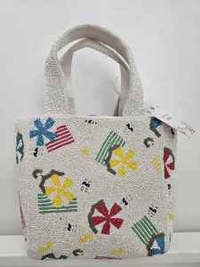 Bolso de mano con cuentas florales tropicales: Bolso fiesta mexicano con cadena cruzada - Product Image 2