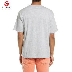 Camiseta personalizada de algodón 100% de peso pesado para hombre, Camiseta larga de talla grande, diseño liso en blanco para hombre - Product Image 4