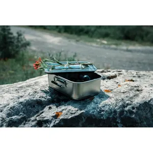 Contenitore per il Pranzo in Acciaio Riciclato RCS, Gadget Sostenibile per il Trasporto di Pasti Ecologici - Product Image 2