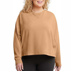 Sweats à capuche en coton lourd pour sweat-shirt pour femme Technique d'impression brodée grande taille hiver motif solide Service OEM ODM - Product Image 6