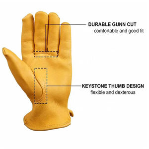 100 % High Quality Working <b>Gloves</b> With Polyester and Cow Leather Hand Safety <b>Work</b> <b>Gloves</b> Available in Wholesale Price - Product Image 2