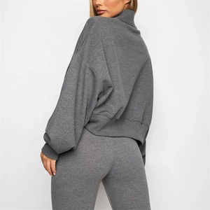 Sweat-shirt femme 1/4 Zip 100% coton Design personnalisable Impression toutes les couleurs et tailles sont disponibles Service OEM - Product Image 4