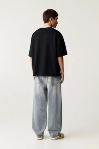 Pantalones Vaqueros Holgados Grises Personalizados de Moda para Hombre, Pantalones Vaqueros Holgados de Mezclilla, 100% Algodón, Estilo Oversize para Patinar - Product Image 2