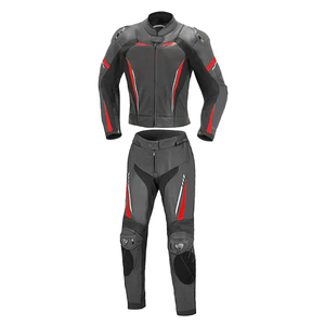 Combinaison de moto 2 pièces en cuir de vachette imprimé avec logos personnalisés pour adultes Plus Size Feature Men's Racing Biker Clothing - Product Image 2