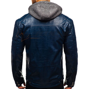 <b>Real</b> <b>leather</b> <b>jacket</b> for men heavy duty rugged design with high collar strong zippers multipocket build ideal for winter wear - Product Image 2