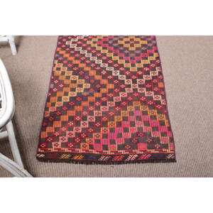 Tapis turc, tapis vintage 2,1x7,6 pieds, tapis en laine rouge - Product Image 5