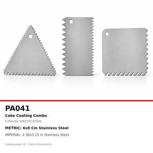 Peigne à décorer les gâteaux en métal Fida, peigne à glaçage rectangulaire - Product Image 4