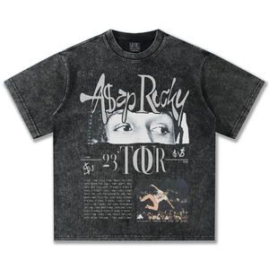 T-shirt ample à manches courtes, style streetwear uni, col rond, blanc pour homme, 100% coton, coupe dobby - Product Image 1