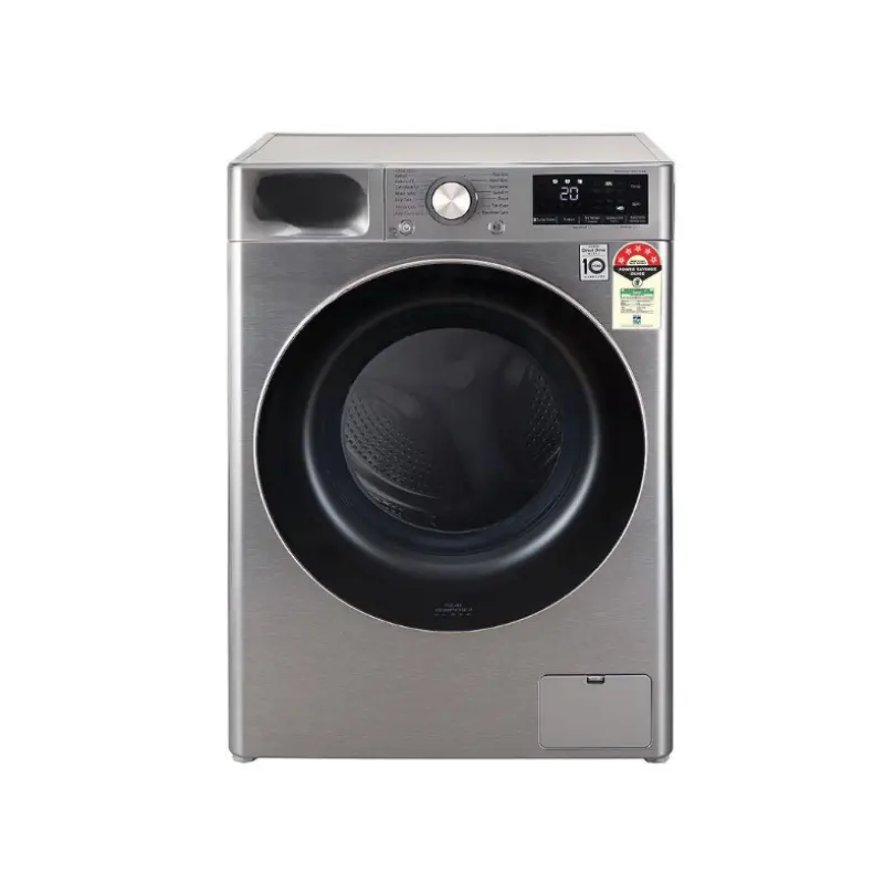 VENDA GRANDE Máquina de lavar roupa com carga frontal de 9Kg, Acionamento direto AI, Prata Platina