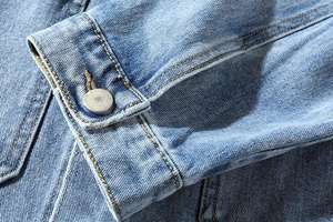 แจ็กเก็ตผ้าเดนิมผู้ชาย, แจ็กเก็ตคาวบอยลำลองคอปกขนาดใหญ่กระเป๋าหลายกระเป๋าเทรนด์ - Product Image 6