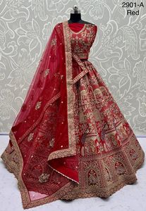 Designer Bridal <b>Lehenga</b> Choli with Heavy Embroidery and Diamond Work - Product Image 1