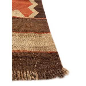 พรมขนสัตว์ทำมือขนาดใหญ่ Nayaab รูปทรงสี่เหลี่ยมผืนผ้า 9x12 ฟุต ลายเรขาคณิตสีแดงส้มคลาสสิก ทอแบบเรียบ สำหรับทางเข้าบ้าน-Paem-990 - Product Image 4