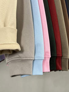 Venta al por mayor 100% algodón hombres pulóver de alta calidad logotipo personalizado impreso Color sólido cuello suelto tejido grupo ropa para la primavera - Product Image 6