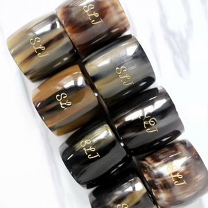 Servilleteros de Cuerno de Búfalo, Porta Servilletas Redondos para Hoteles de Lujo, Restaurantes y Mesas de Boda, Alta Calidad - Product Image 1