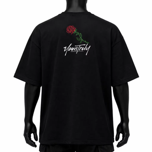 Camiseta de Hombre, Corte Regular, Negra, de Algodón Jersey, Manga Corta, Cuello Redondo, Estampado Digital con Diseño de Humo, Estilo Urbano, Transpirable, Tejido de Punto - Product Image 3