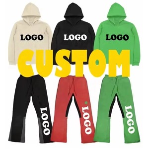 Ensemble de survêtements délavés 400 g/m², survêtements vintage personnalisés, survêtements à jambes évasées, survêtements délavés à l'acide, ensemble de survêtements et de sweat-shirts pour hommes - Product Image 6